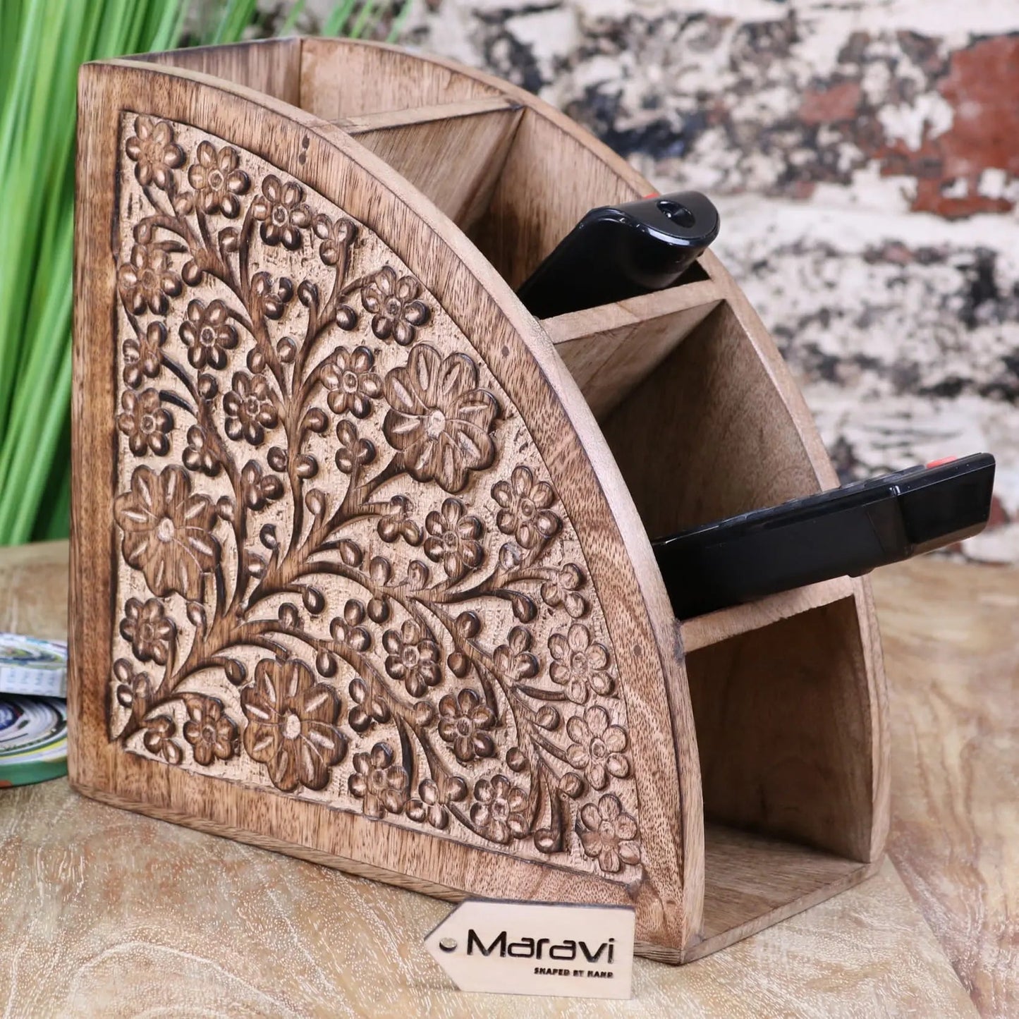 Aundh Wooden Remote Control Holder