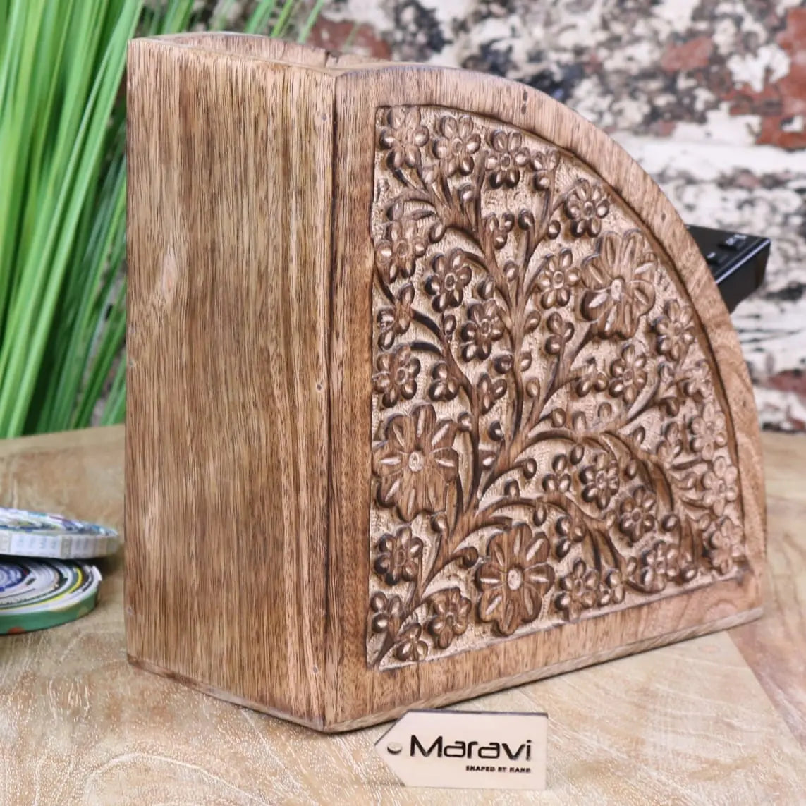 Aundh Wooden Remote Control Holder