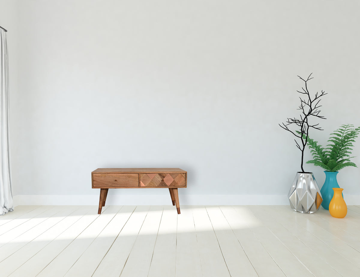 Oak-ish Copper Inlay Coffee Table