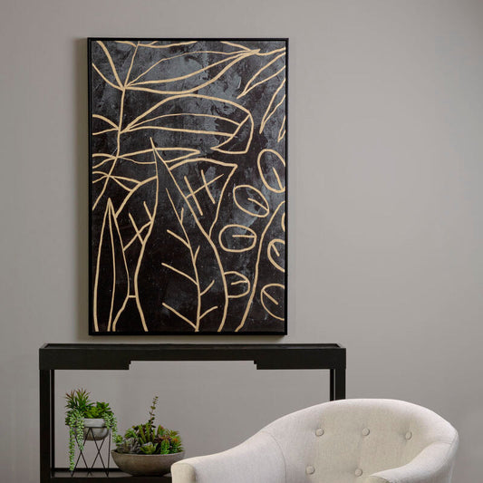 Astratto Canvas Black and Gold Wall Art