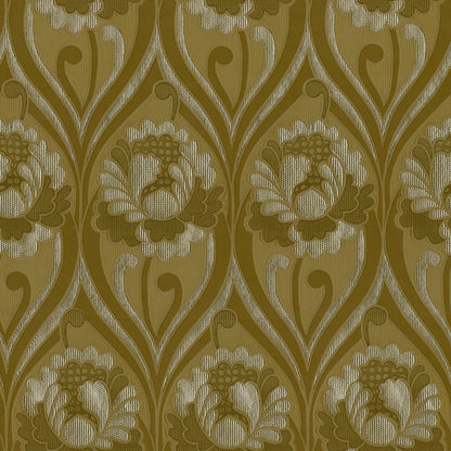 Vintage floral damask Wallpaper - Ochre