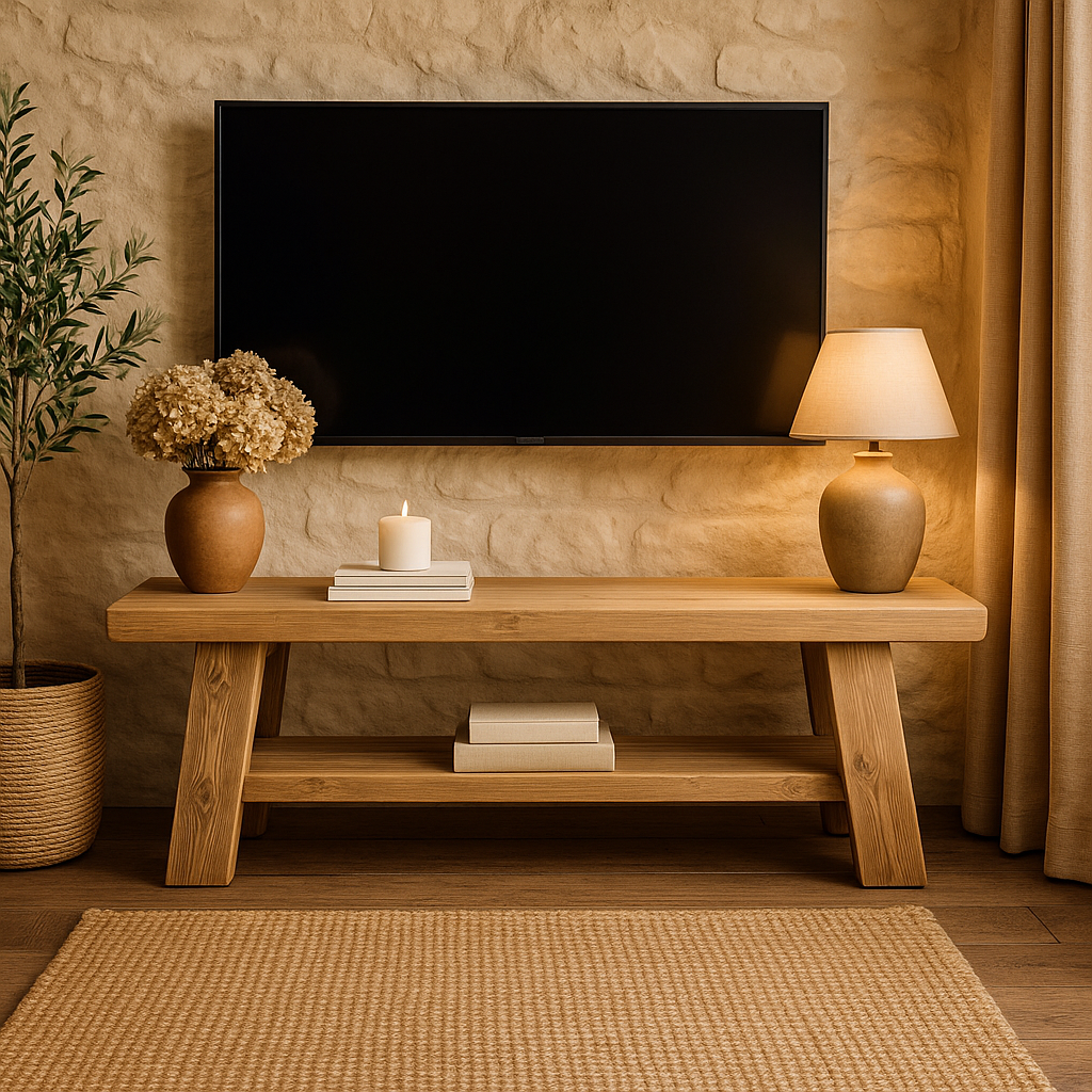 ROME Solid Wood Chunky TV Unit / Bench