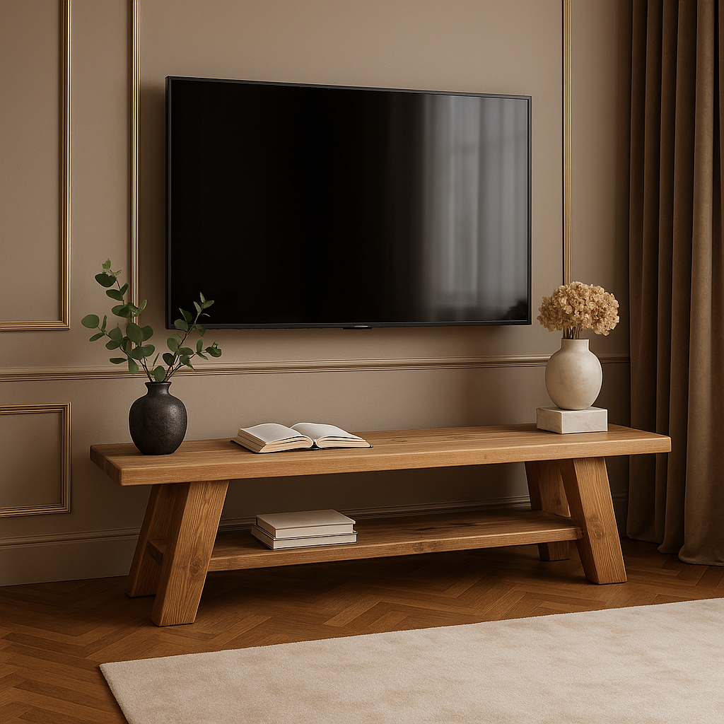 ROME Solid Wood Chunky TV Unit / Bench