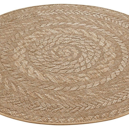 Indoor Outdoor Almendro Round Rug – Chevron Design