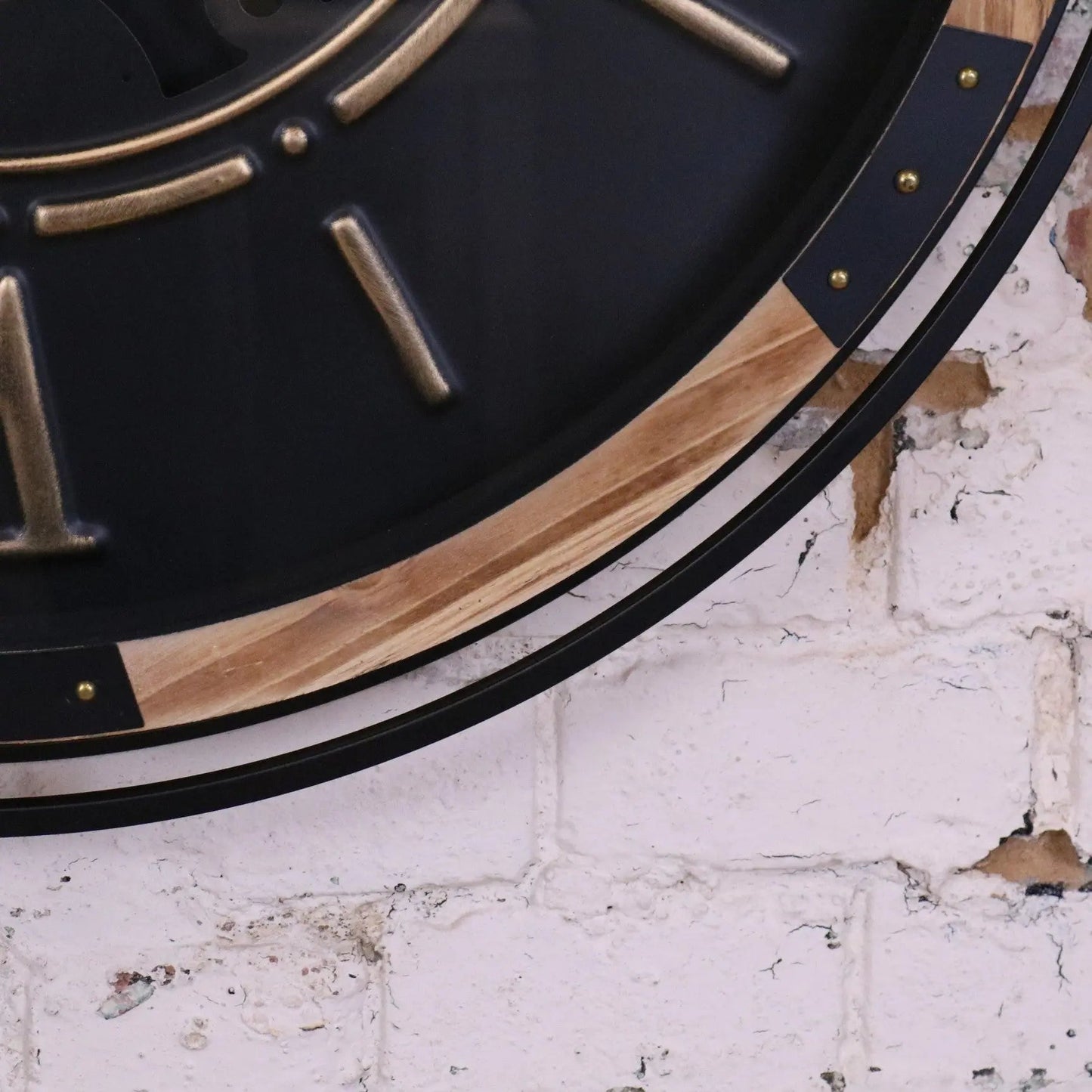 Industrial Extra Large Cog Clock Black and Gold