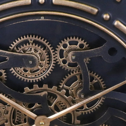 Industrial Extra Large Cog Clock Black and Gold