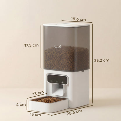 PawHut Automatic Cat Feeder, 4.5L WiFi Cat Food Dispenser with Timer, Programmable 1-10 Meals, Auto Pet Feeder