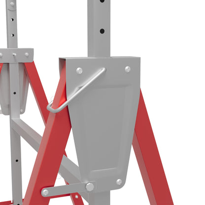 HOMCOM Set of 2 Adjustable Telescopic Builders Trestle, DIY Steel Work Bench Carpenter, Folding Saw Horse Tools Red