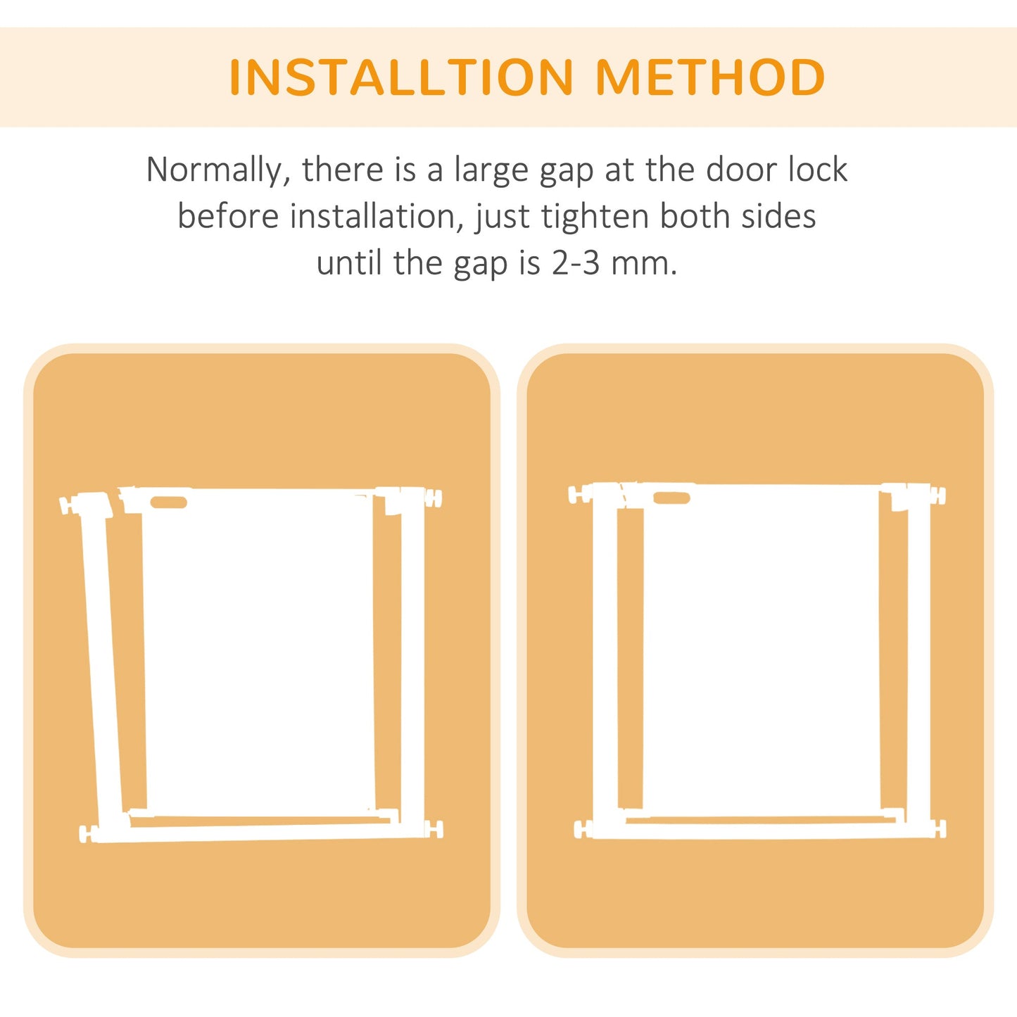 PawHut Pet Safety Gate, for Doorways, Staircases, Hallways, with 75-82cm Adjustable Width - White