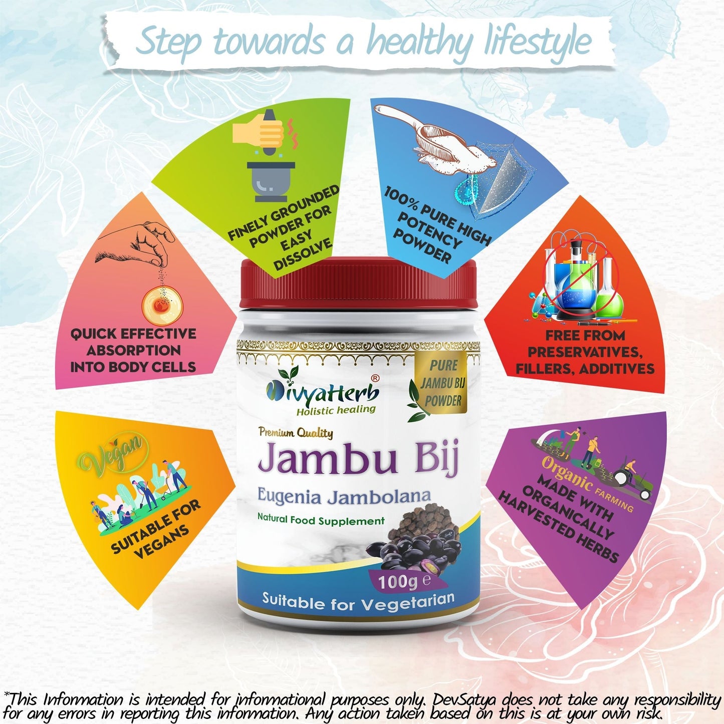 DivyaHerb Jambu Bij Powder 100 gram - Daily Wellness Support