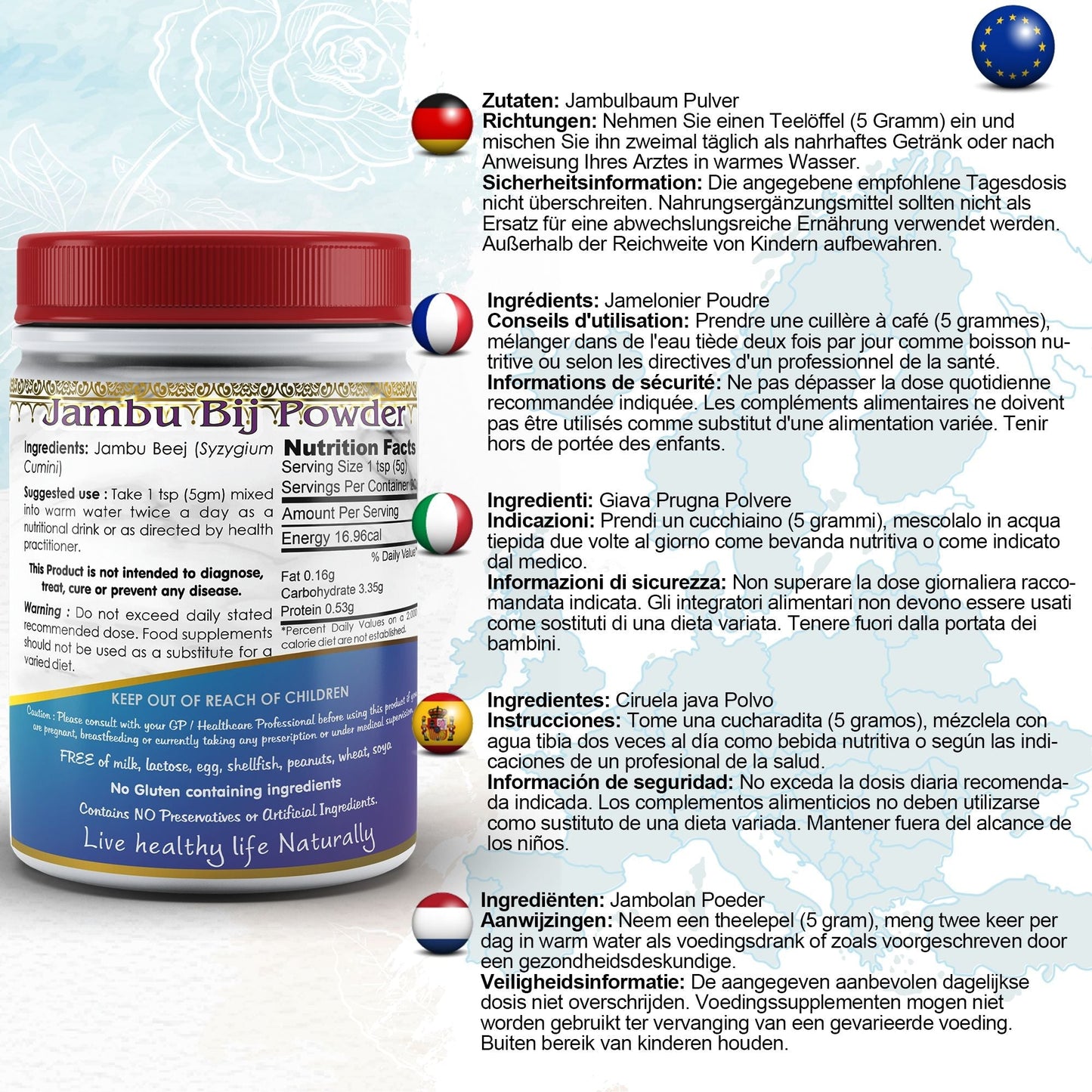 DivyaHerb Jambu Bij Powder 100 gram - Daily Wellness Support