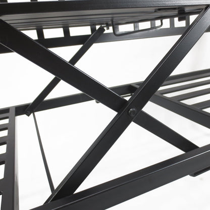 Outsunny Metal Bench W/Table,  150Lx53Wx95H cm