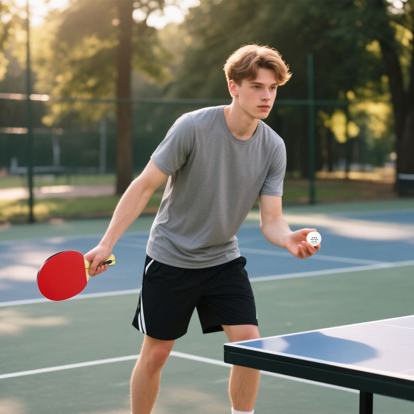 SPORTNOW Portable Table Tennis Set with Four Rackets, Eight Balls, Storage Case
