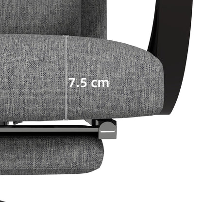 Vinsetto Linen-Look Office Chair, with 160\'c2\'b0 Reclining Back and Footrest - Grey