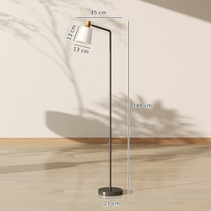 HOMCOM Floor Lamp with 350° Rotatable Head, Modern Standing Lamp with 3000K/4000K/6500K Colour Temperatures for Living Room Bedroom Office, Black