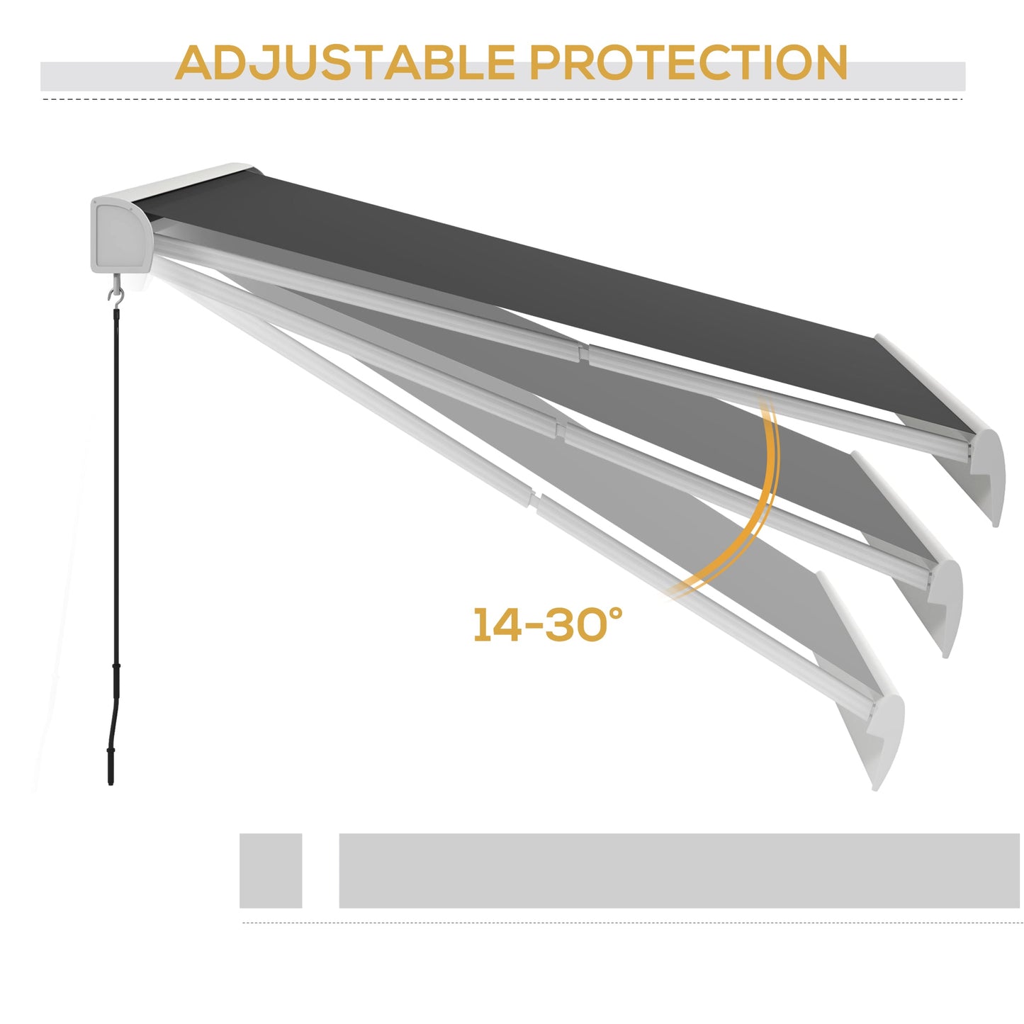 Outsunny 2.5 x 3m Electric Cassette Awning, with Remote - Grey