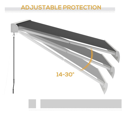 Outsunny 2.5 x 3m Electric Cassette Awning, with Remote - Grey