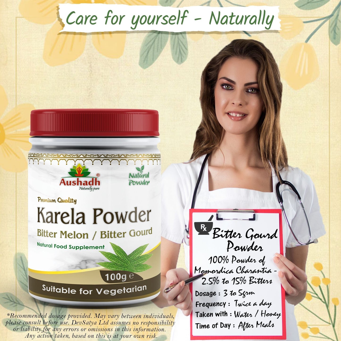 Aushadh Karela Powder 100 gram - Daily Wellness Support