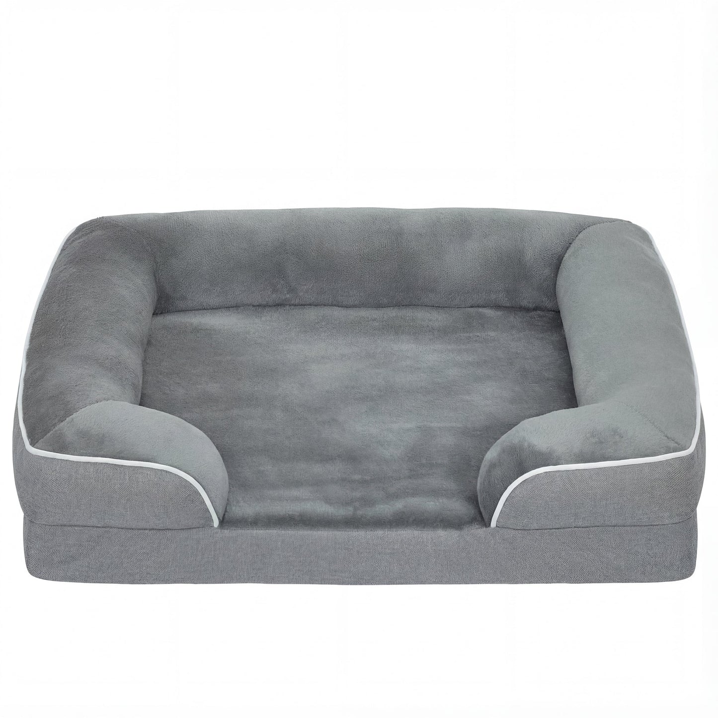 PawHut Dog Sofa Bed, Washable Pet Bed with Removable Cover and Non-Slip Bottom for Cats and Small Dogs, Grey