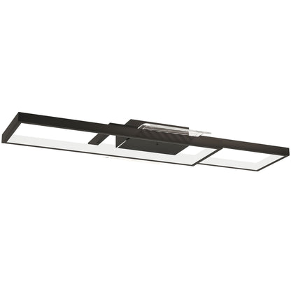 HOMCOM LED Ceiling Light, Modern Dimmable Ceiling Light with Wall Switch & Remote Control, Flush Mount Fixture Lamp with 3000-6000K Colour Temperatures for Living Room, Bedroom, Black
