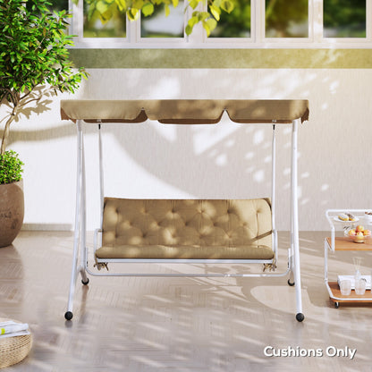 Outsunny Three-Seater Bench Cushion - Khaki