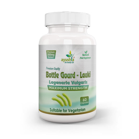 Ayushya Lauki (Bottle Gourd, Calabase) Capsules Cooling Balance & Wellness Support - Vegan, Gluten Free, Non-GMO, 60 Capsules