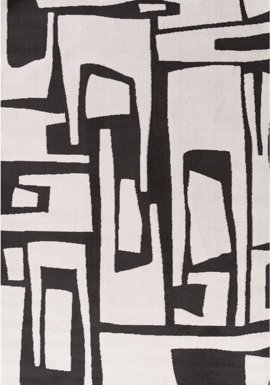 Loft Abstract Dark Grey Rug