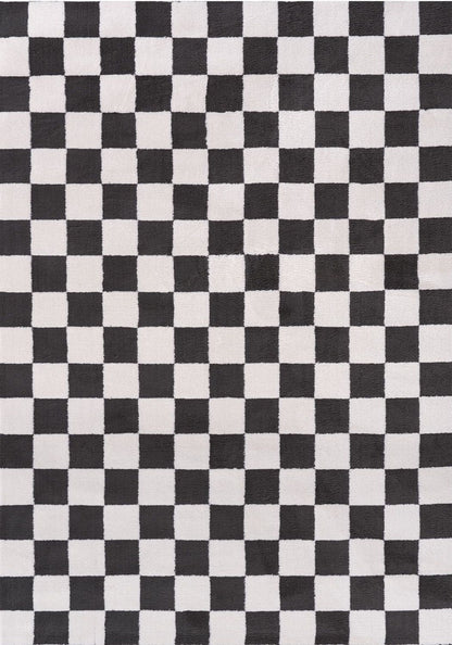 Loft Checkerboard Dark Grey Rug