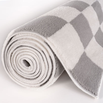 Loft Checkerboard Grey Rug