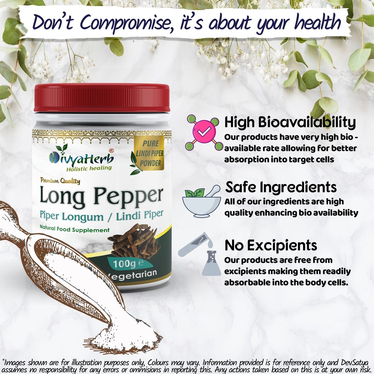 DivyaHerb Piper Longum Powder 100 gram - Digestive Comfort Support