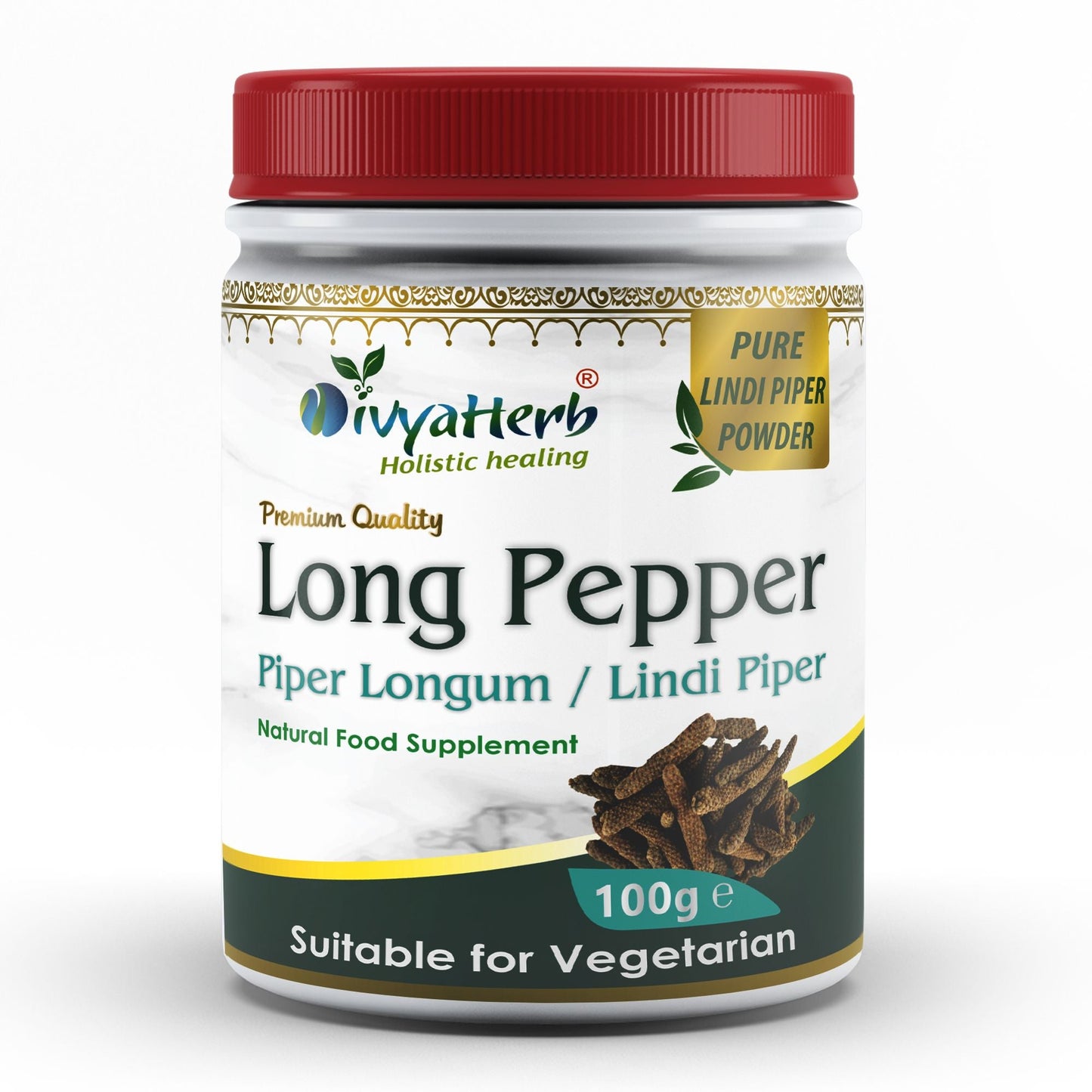 DivyaHerb Piper Longum Powder 100 gram - Digestive Comfort Support