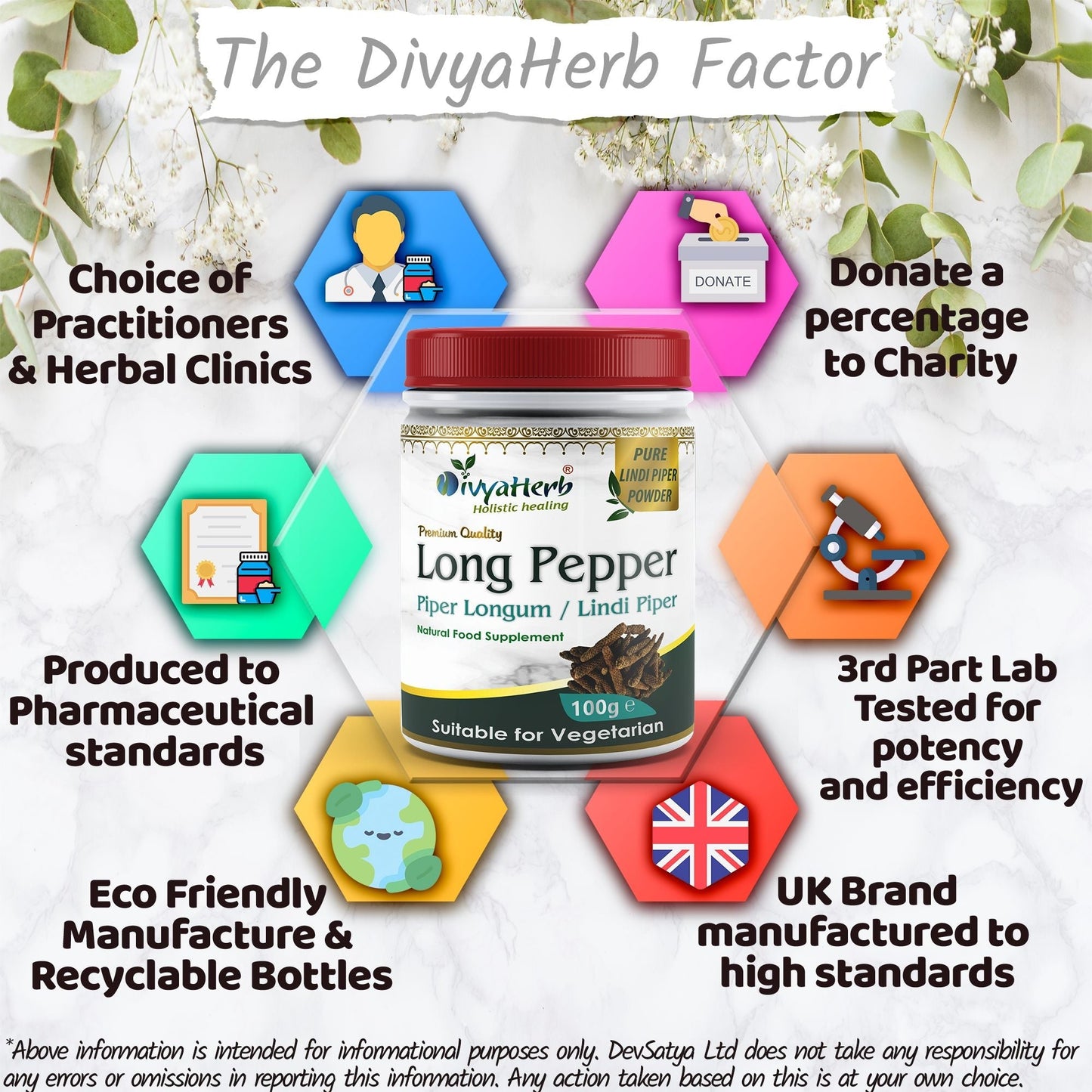 DivyaHerb Piper Longum Powder 100 gram - Digestive Comfort Support