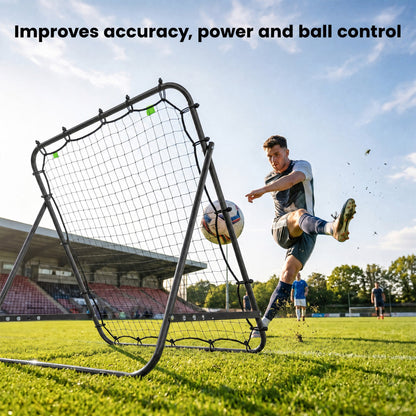HOMCOM Adjustable Rebounder Net Kickback Target Goal for Teens Adults Training, Black