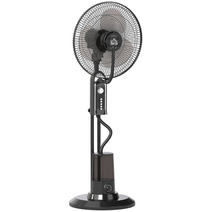 HOMCOM Pedestal Fan with Water Mist Spray, Spray Misting Fan with 70° Oscillation, Tilt Head, 4 Speeds, 3 Modes, Adjustable Mist, 3.2L Water Tank, for Home, 120 cm