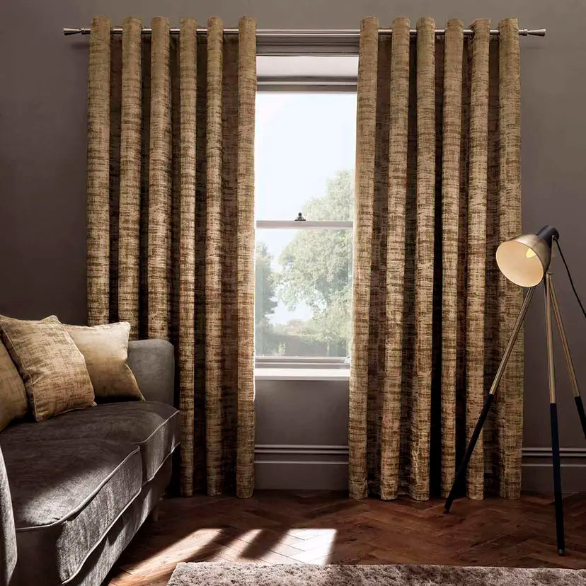 Naples Gold Eyelet Ready Made Curtain