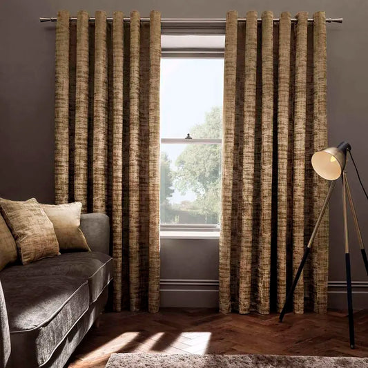 Naples Gold Eyelet Ready Made Curtain