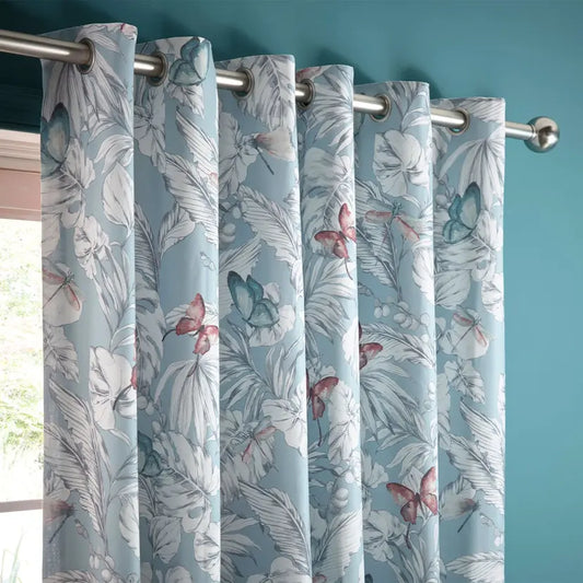 Flutur Aqua Ready Made Curtain
