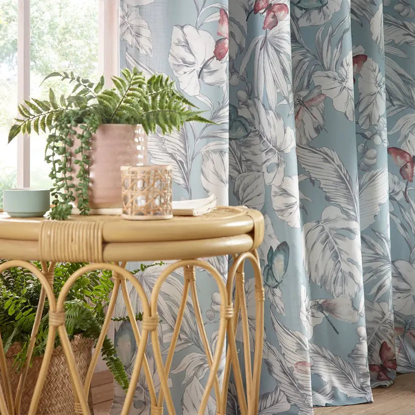 Flutur Aqua Ready Made Curtain