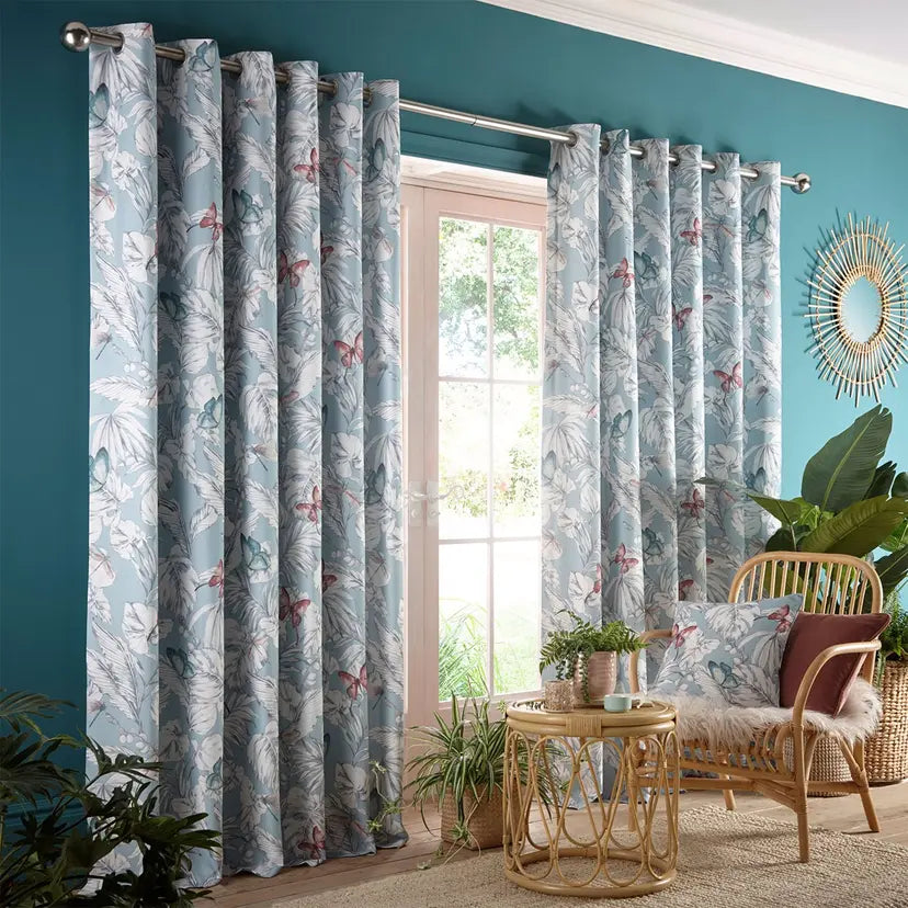 Flutur Aqua Ready Made Curtain