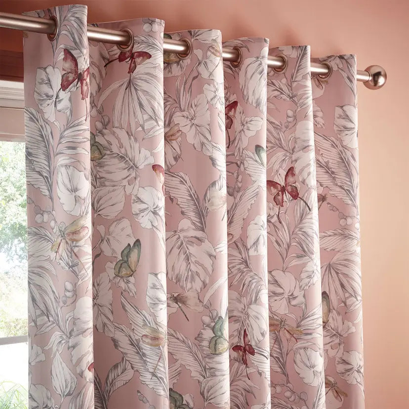 Flutur Blush Ready Made Curtain
