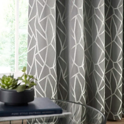 Como Pewter Eyelet Ready Made Curtain