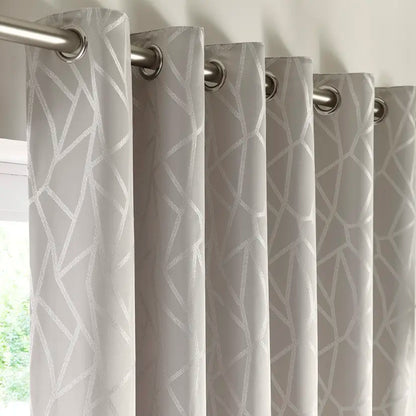 Como Silver Eyelet Ready Made Curtain