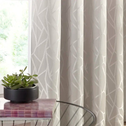 Como Silver Eyelet Ready Made Curtain