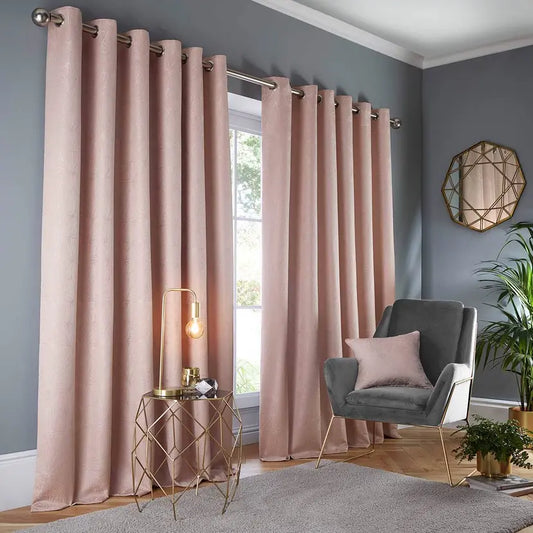 Amari Blush Eyelet Ready Made Curtain