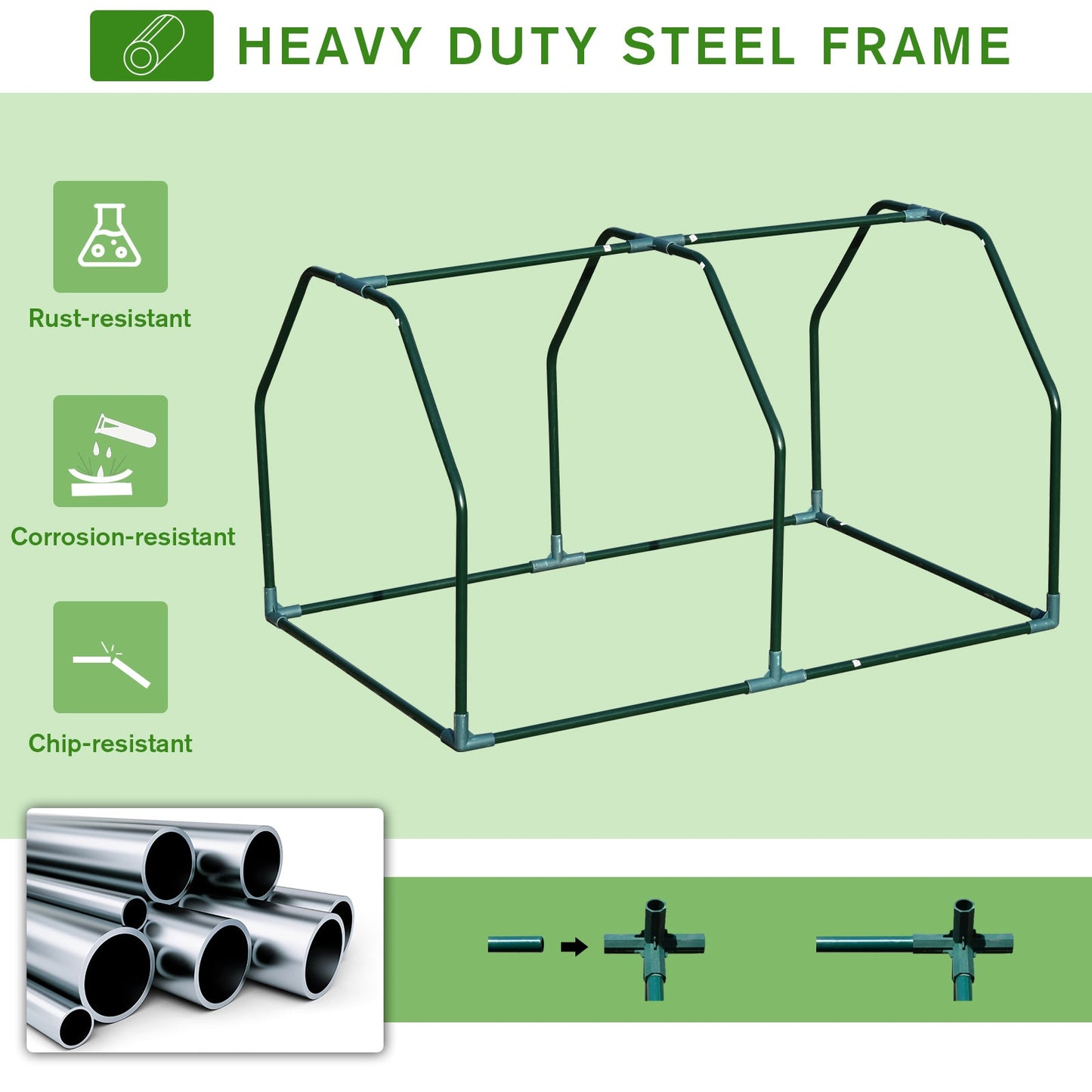 Outsunny Mini  Greenhouse Grow House PVC Cover Steel Frame White 99L x 71W x 60H cm