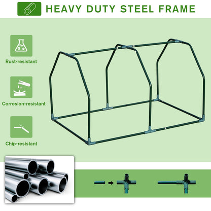 Outsunny Mini  Greenhouse Grow House PVC Cover Steel Frame White 99L x 71W x 60H cm