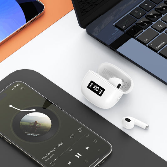 Maplin Wireless Bluetooth Classic Fit Earphones with USB-C Charging Case – White