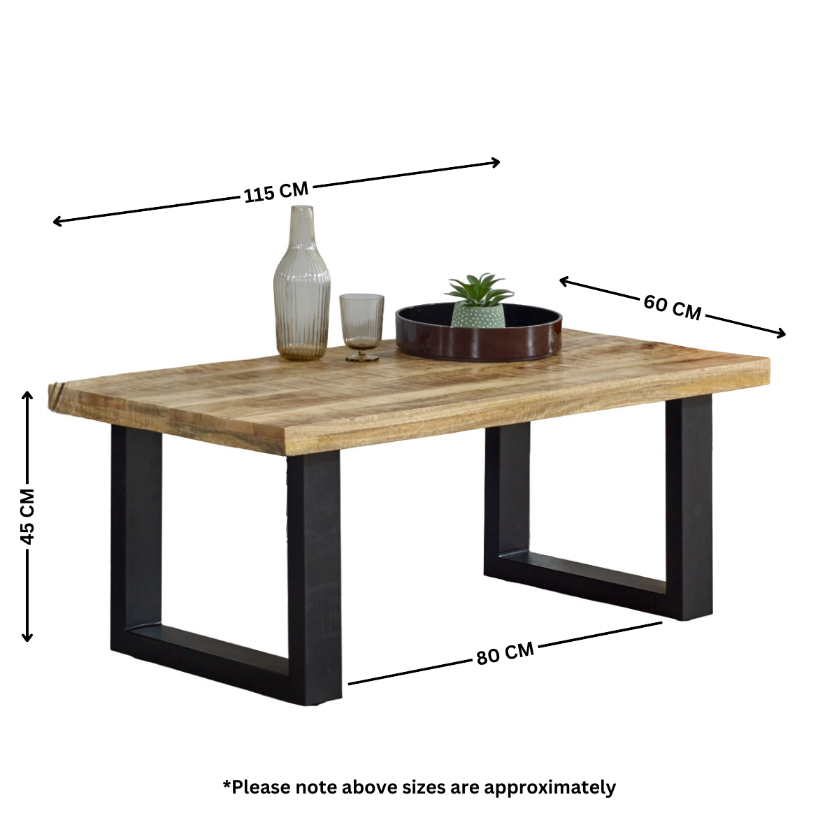 Merlin Mango Wooden & Metal Coffee Table