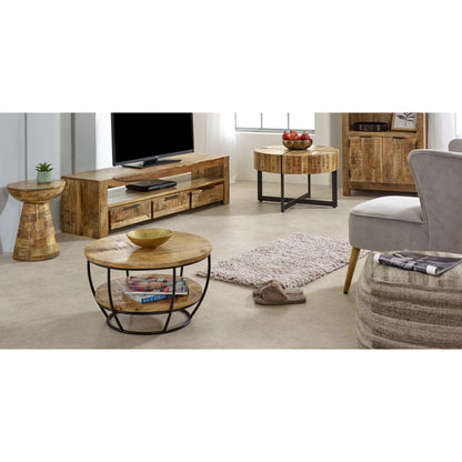 Merlin Mango Wooden Large TV Stand With 3 Drawers