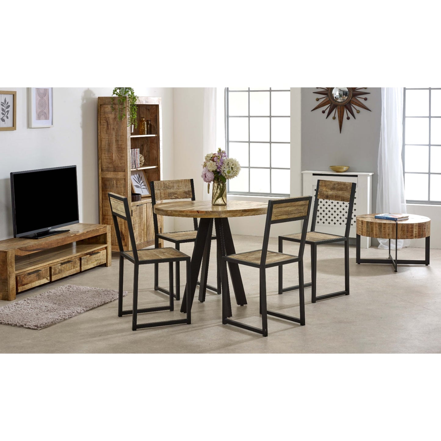 Merlin Mango Wooden Large TV Stand With 3 Drawers